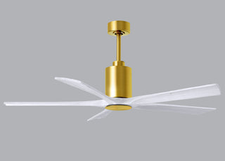 Patricia-5 5-Blade Ceiling Fan, LED Light Kit, Brushed Brass/Matte White, 60