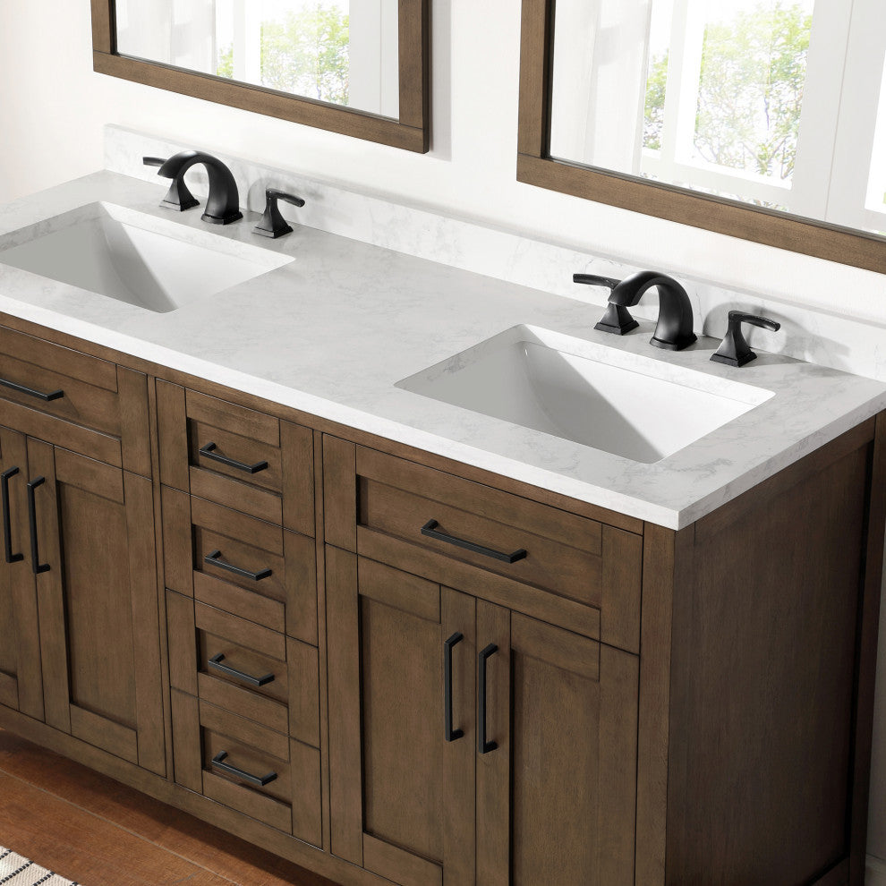 OVE Decors Tahoe Vanity With Mirror, Almond Latte, 60"