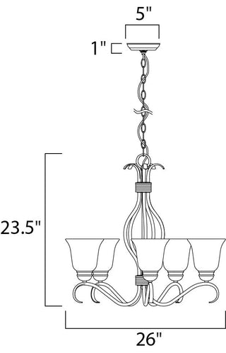 Maxim 10125FT Basix 5 Light 26"W Chandelier - Oil Rubbed Bronze