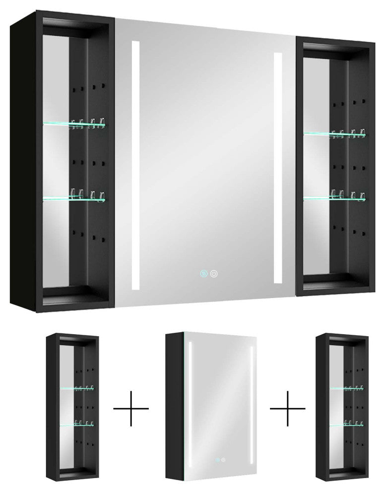 40 in.W x 30 in. H Aluminum Surface Mounted LED Medicine Cabinet with Doors