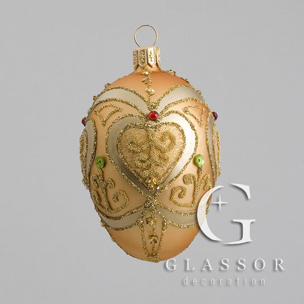 Jeweled Golden Oval Ornament
