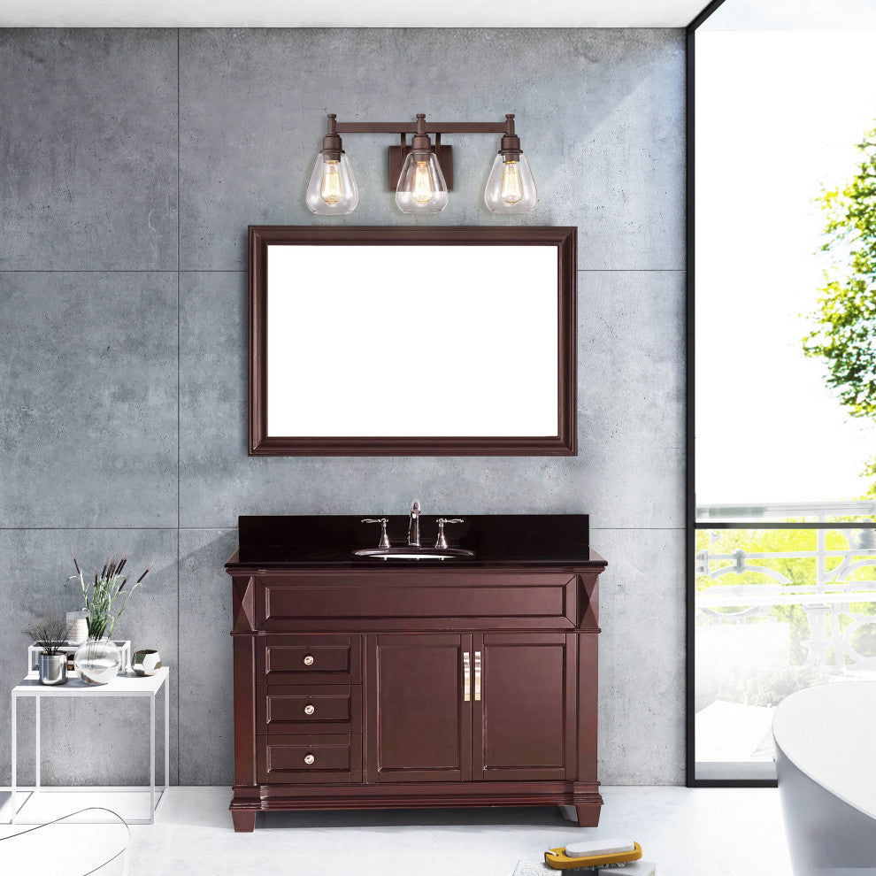 CHLOE Lighting HUDSON Transitional 3-Light Oil Rubbed Bronze Bath Fixture