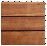 Safavieh Outdoor Manila Wooden Floor Tile- 3 Slats-Acacia Natural