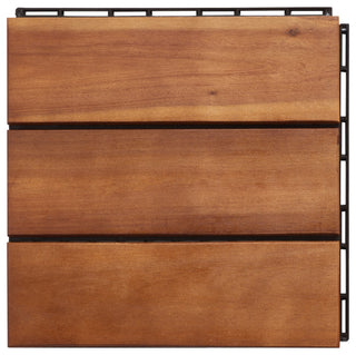 Safavieh Outdoor Manila Wooden Floor Tile- 3 Slats-Acacia Natural