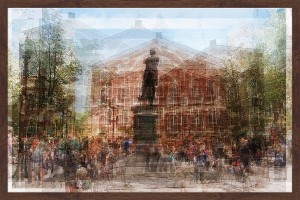 "Faneuil Hall Boston" Framed Painting Print, 18"x12"