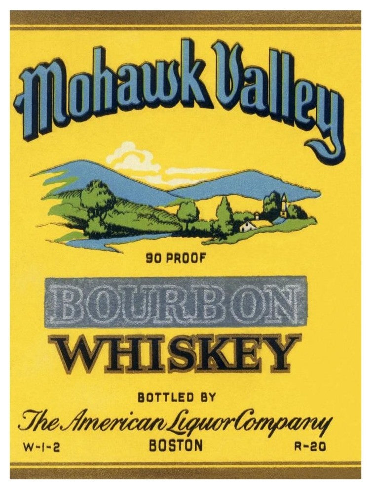 "Mohawk Valley Bourbon Whiskey" Paper Print by Vintage Booze Labels, 32"x42"