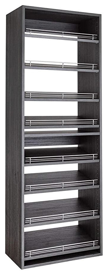 Modular Closets Slanted Shoe Shelf Tower Closet Organizer Unit 25.5" Wide