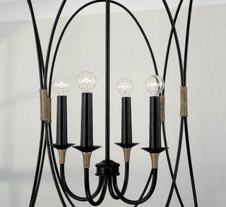 Capital Lighting 545641 Amara 4 Light 19"W Pendant - Matte Black with Brass