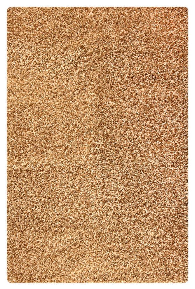Hand Woven Beige Shag Area Rug