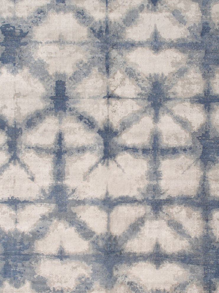 Shibori Collection, Loomed Silk/Wool Area Rug, Silver, 9' 0" X 12' 0"