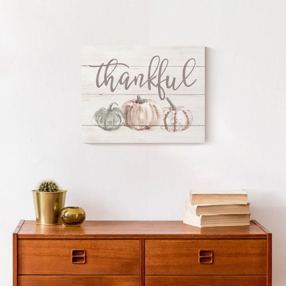 Thankful White Pumpkins 14x11 Canvas Wall Art