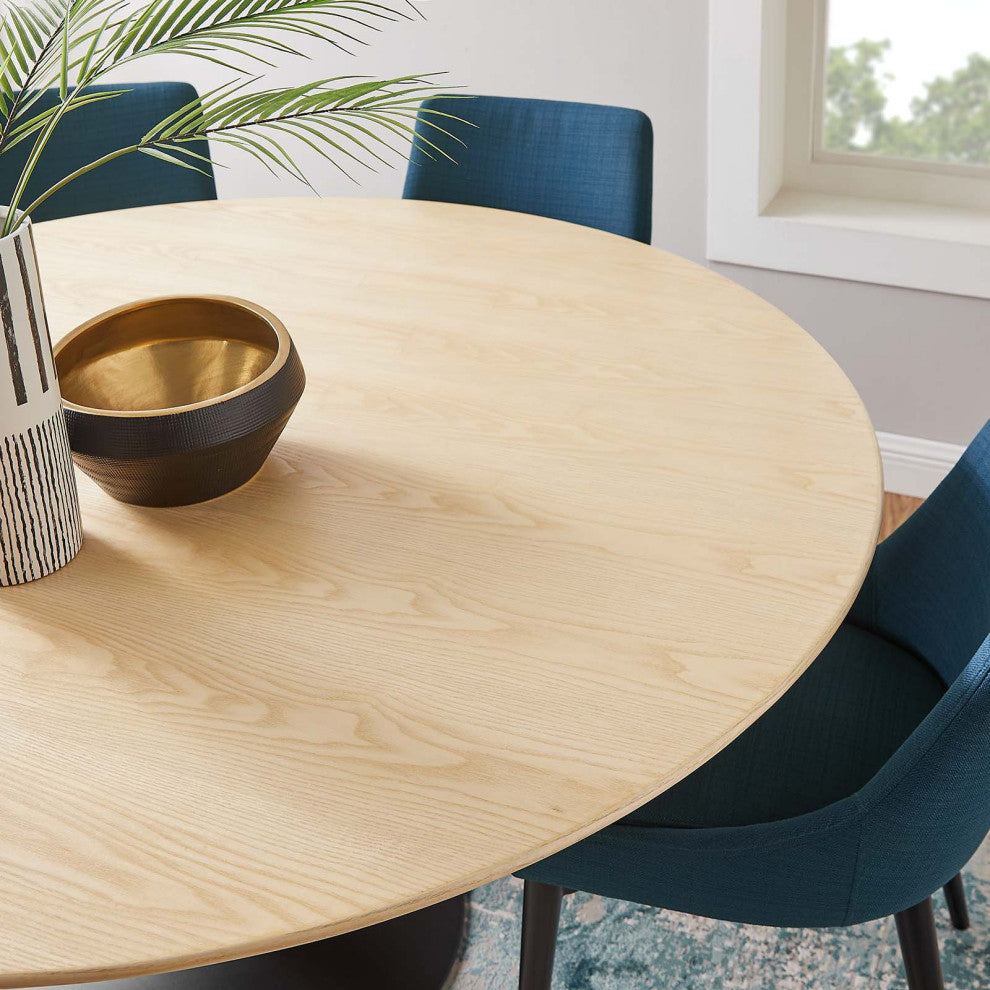 Lippa 60" Wood Dining Table, Black Natural