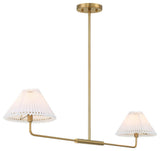 Meridian Chandelier, Natural Brass, 2 Light