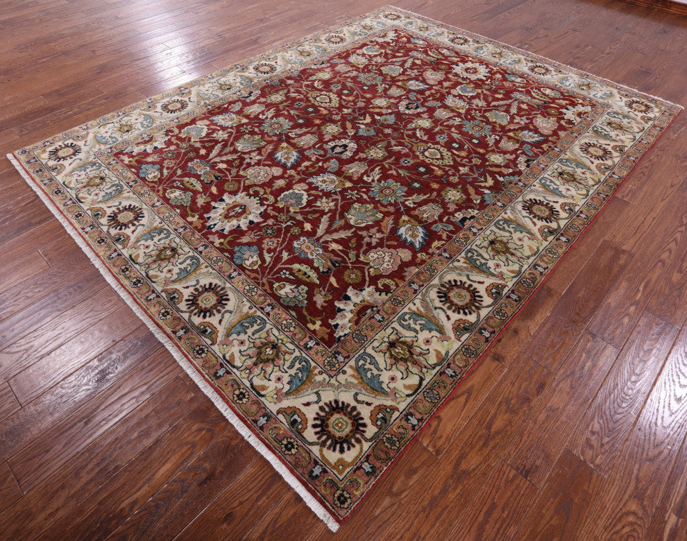 7' 8" X 9' 10" Hand-Knotted Persian Fine Serapi Wool Rug - Q14691