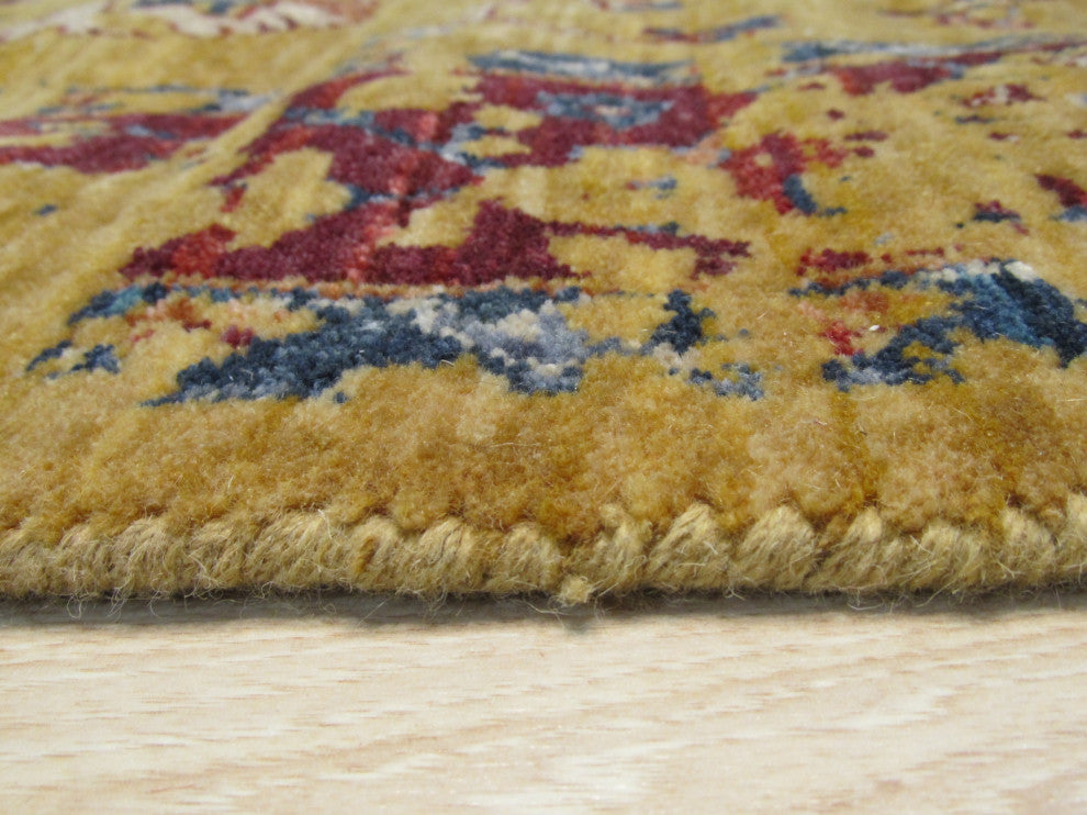 EORC Gold Wool Bohemian Oushak Rug 8'9x11'9