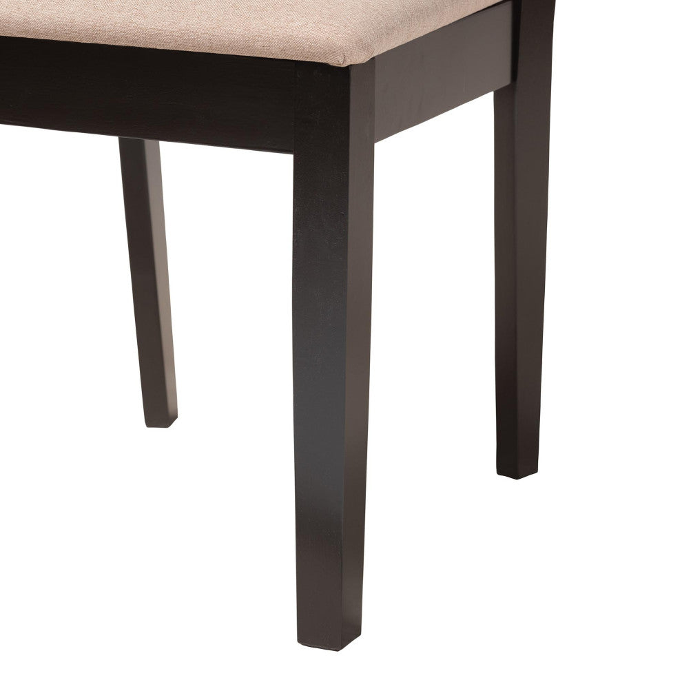 Denia Dining Collection, Beige/Espresso Brown, Dining Chair, Set of 2