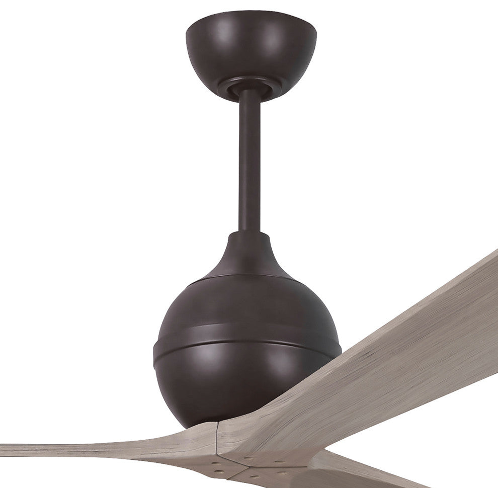Irene-3 Paddle Fan, Textured Bronze, 60", Gray Ash Blades