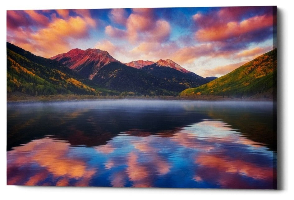 Epic Graffiti "Red Mountain Reflections" by Darren White, Giclee Canvas, 18"x26"
