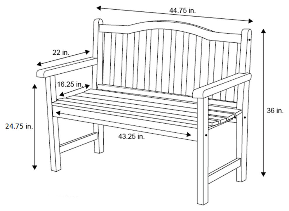 Shine Company Belfort II Garden Bench With HYDRO-TEX, Chile Red