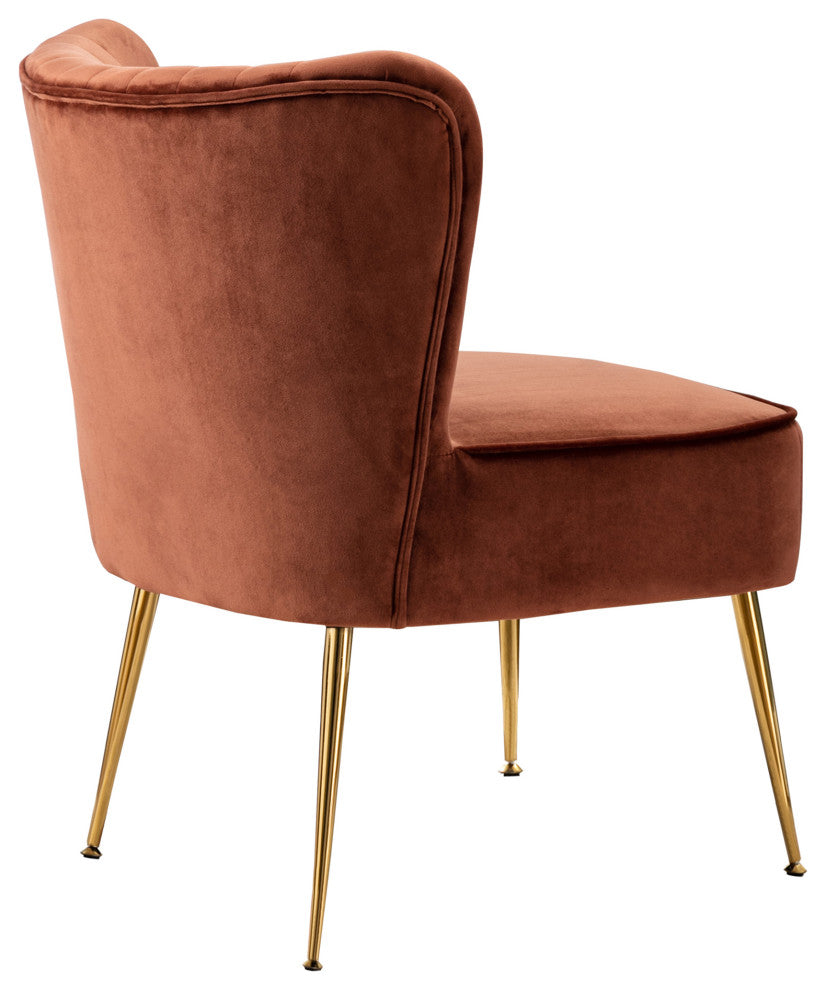 WestinTrends 22" Tufted Velvet Accent Chair for Dining, Living Room, Bedroom, Brown