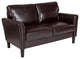 Bari Upholstered Loveseat in Brown LeatherSoft