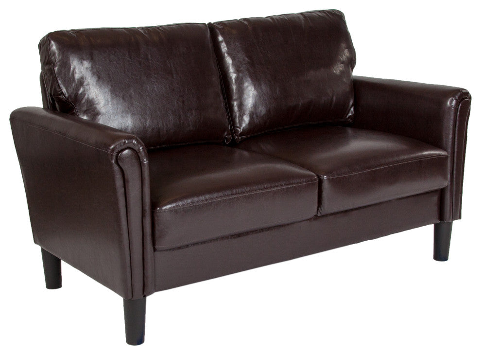 Bari Upholstered Loveseat in Brown LeatherSoft