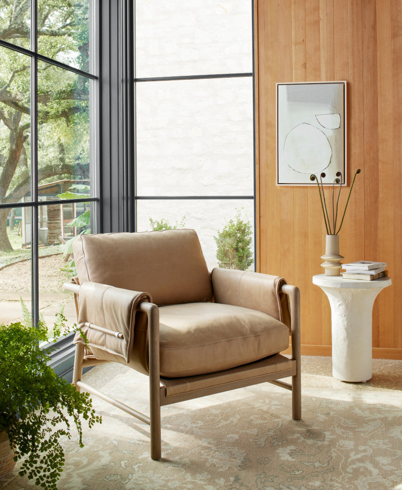 Harrison Chair Palermo Nude, Yucca Parawood, Brushed Silver