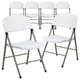 6 Pk. 330 lb. Capacity White Plastic Folding Chair with Gray Frame