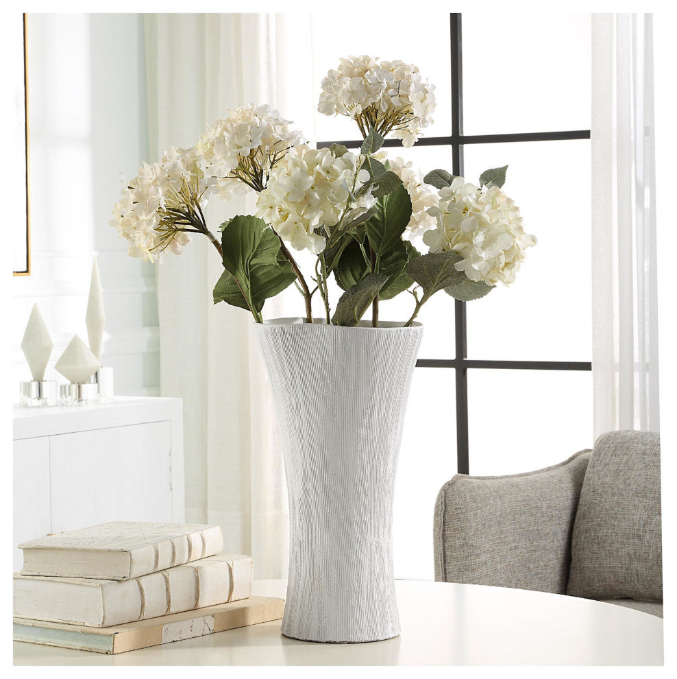 Uttermost 18105 Floreana 15-1/2" Tall Ceramic Vase - White