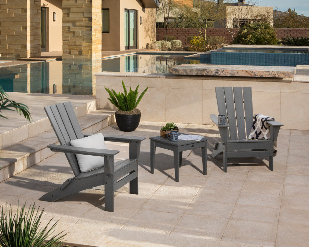 Polywood Quattro 3-Piece Adirondack Set, White