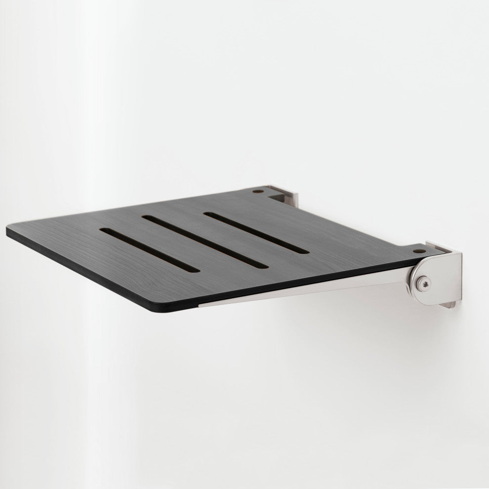 Seachrome SlimLine Folding Wall Mount Shower Seat, Gray Seat With Silver Frame