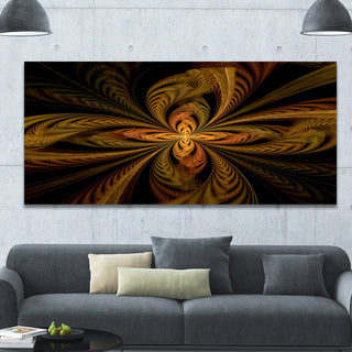 Colorful Fractal Flower Pattern, Oversized Abstract Canvas Art Print, 60x28