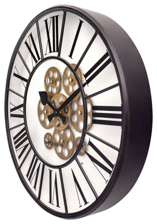 William 20" Moving Gear Wall Clock, White