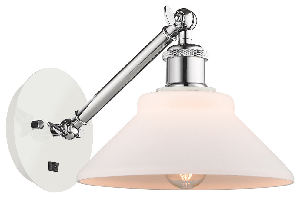 Innovations 317-1W-WPC-G131-LED 1-Light Sconce, White and Polished Chrome