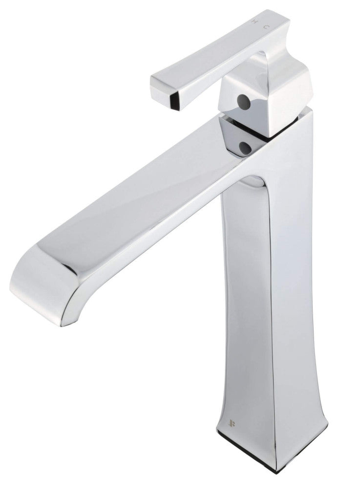 Fine Fixtures Arched Square Single Hole Vessel Sink Bathroom Faucet, Chrome