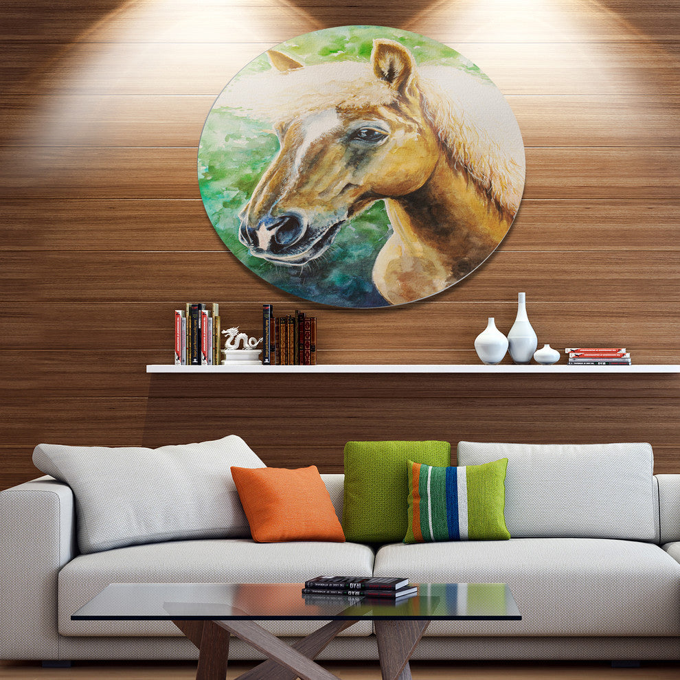 Hafliner Horse, Animal Disc Metal Wall Art, 36"