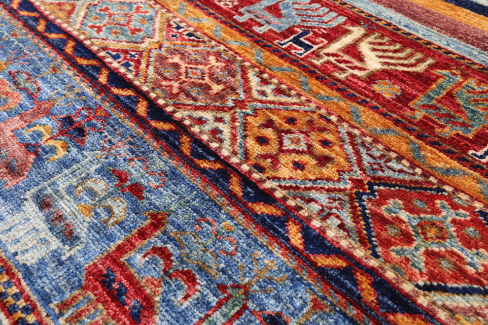 3' 4" X 5' 0" Tribal Persian Gabbeh Hand-Knotted Wool Rug Q8034