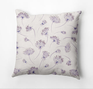 Wishing Flowers Pillow, Purple, 20"x20"