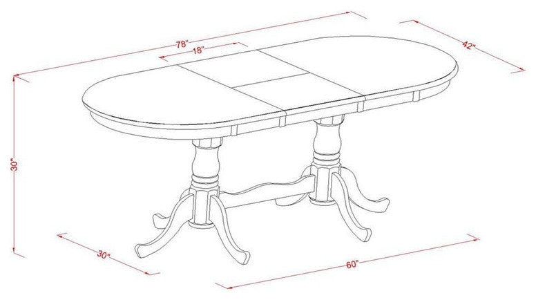 Plan7-Bch-Lc, 7-Piece Dining Room Set, Table With 6 Wood Dining Chairs