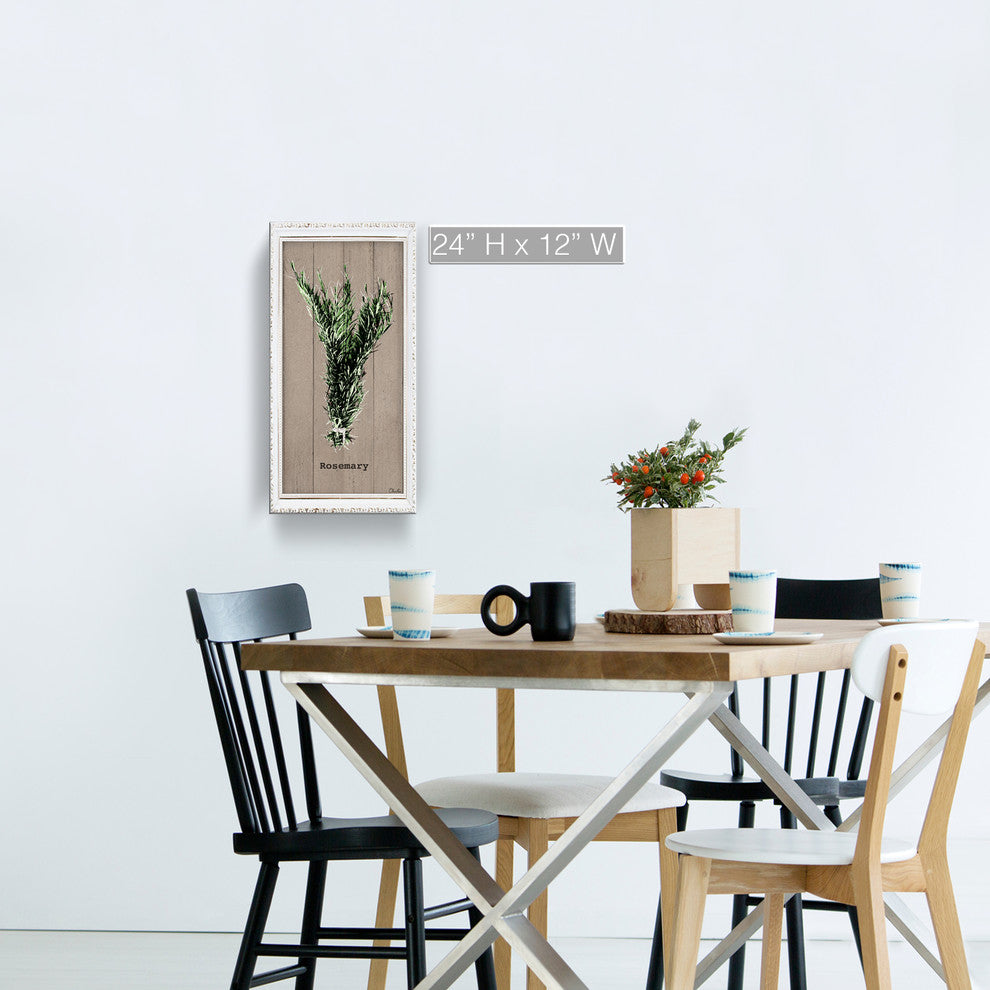 Rosemary Wrapped Canvas Botanical Kitchen Wall Art, 24"x12"