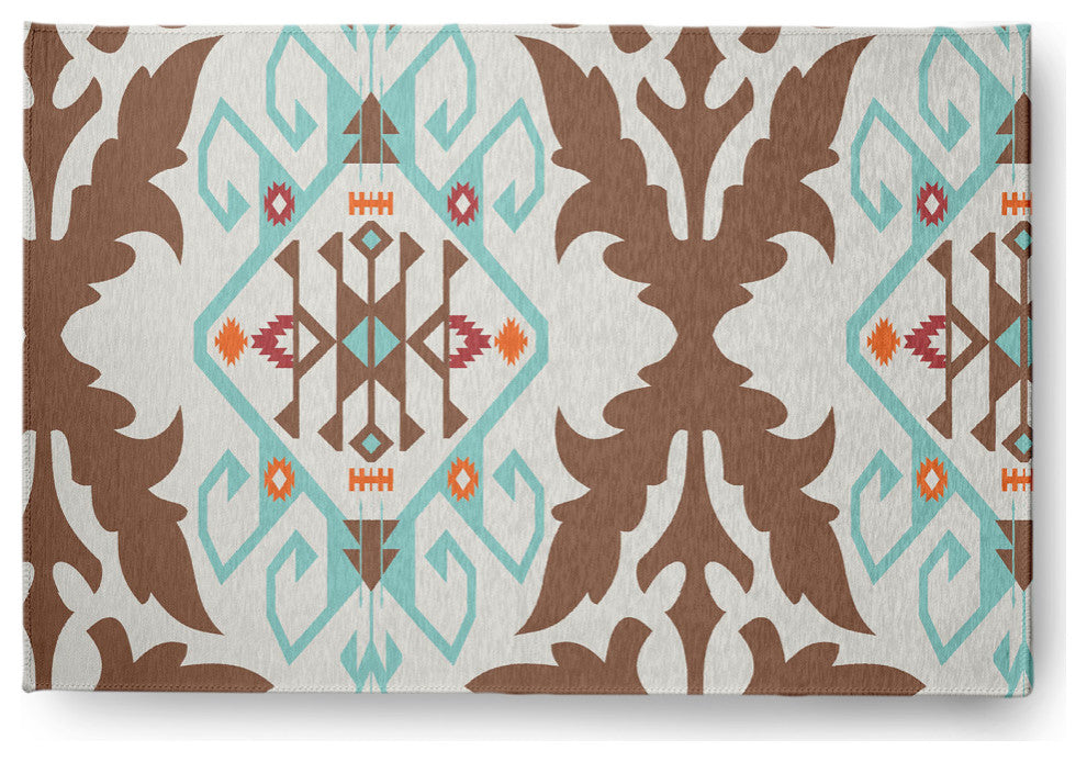 Bombay Medallion Spring Chenille Rug, Light Blue, 4'x6'