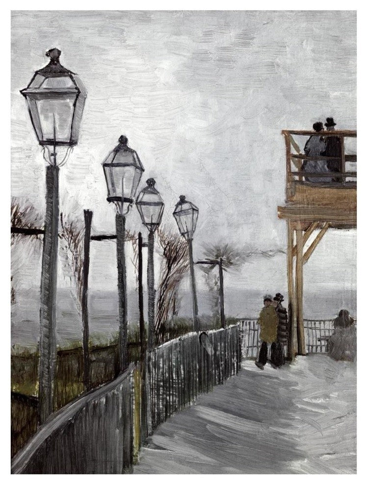 "Terrace and Observation Deck at the Moulin" Print by Vincent Van Gogh, 29"x38"