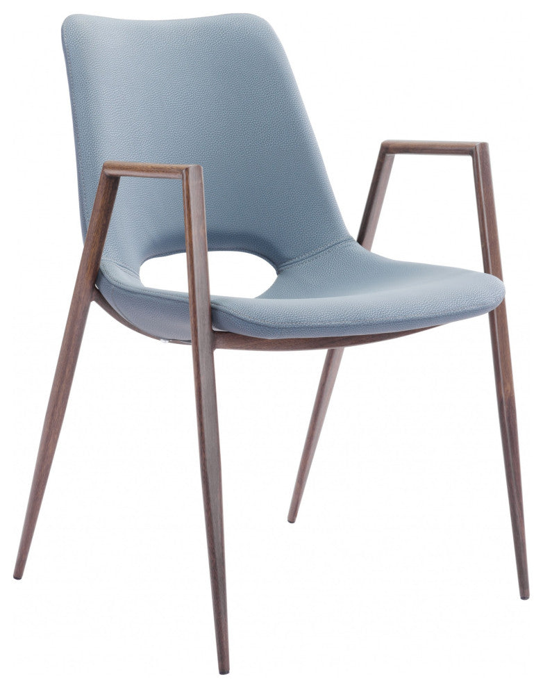 Set of Two Gray Retro Modern Funk Dining Chairs