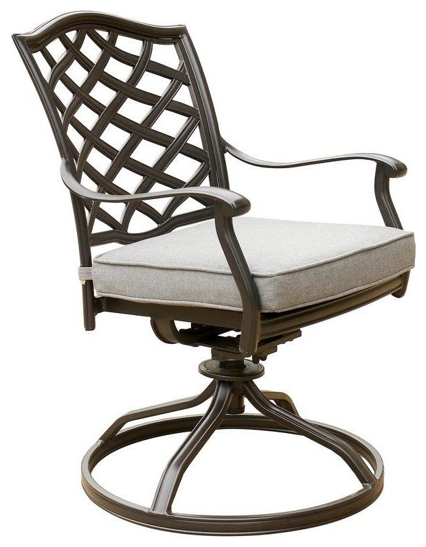 Fletcher 5-Piece Outdoor Aluminum Dining Set With Cushions, Cast Slate Sunbrella