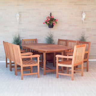 Amazonia Milano 9-Piece Grand Oval Extendable Deluxe Patio Dining Set