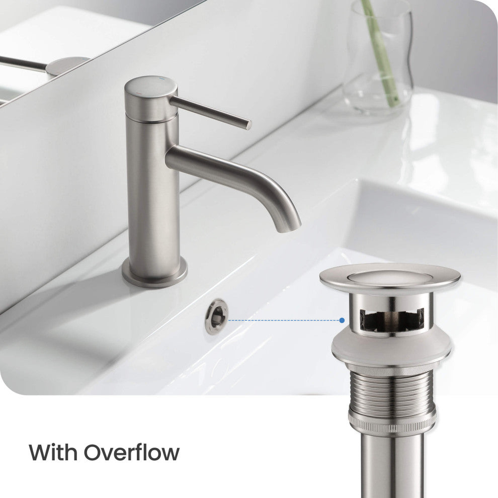 Pop-Up Drain Stopper with Overflow KPW100, Brush Nickel