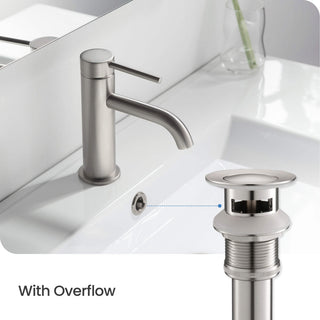 Pop-Up Drain Stopper with Overflow KPW100, Brush Nickel