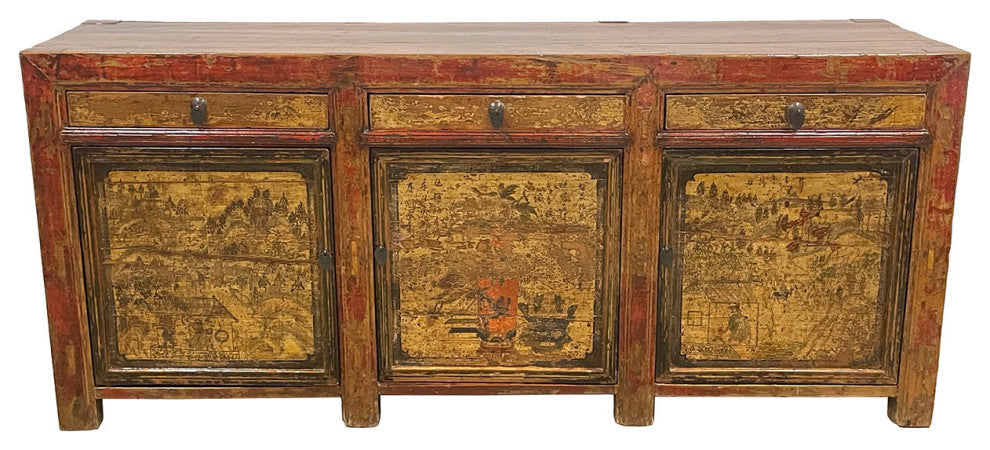 Consigned Late 19th Century Antique Chinese Mongolia Credenza, Sideboard, Buffet