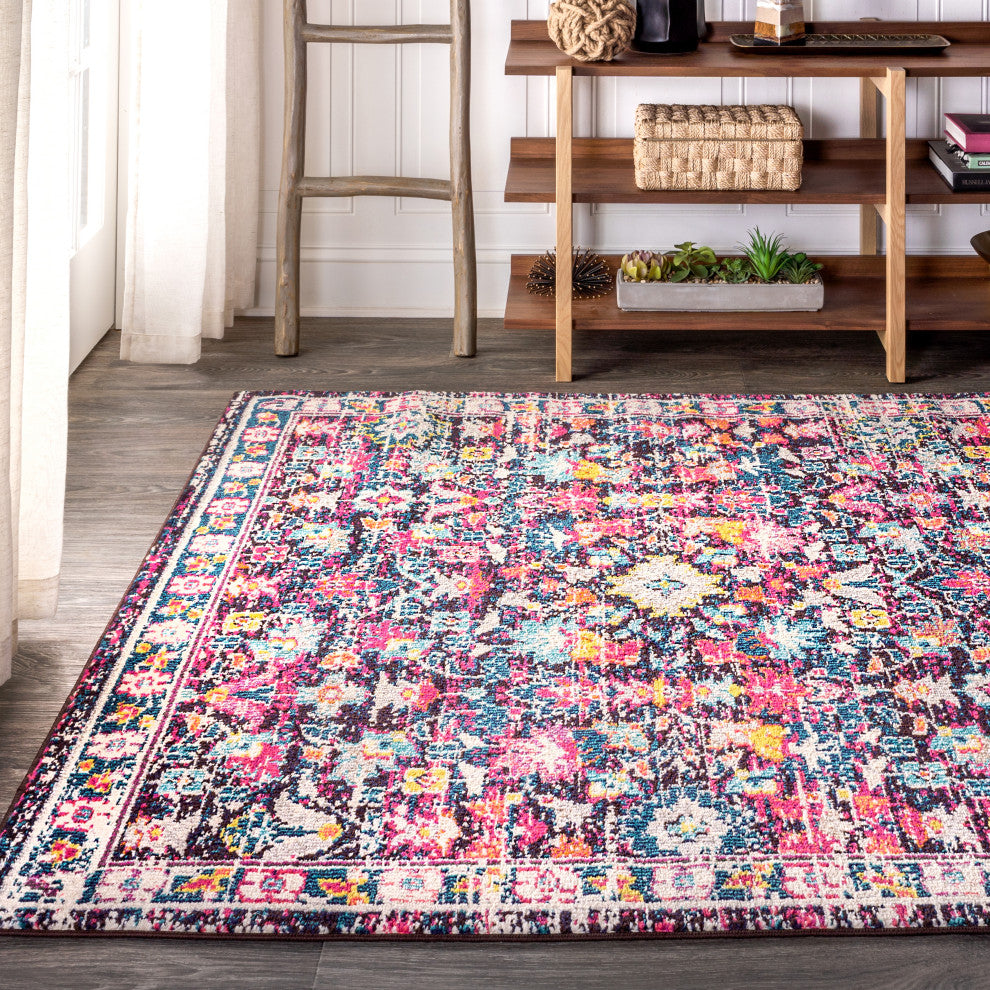 Modern Persian Boho Floral Multi/Purple 3' x 5' Area Rug