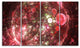 Red Spherical Planet Bubbles, Abstract Canvas Art Print, 48"x28", 4 Panels